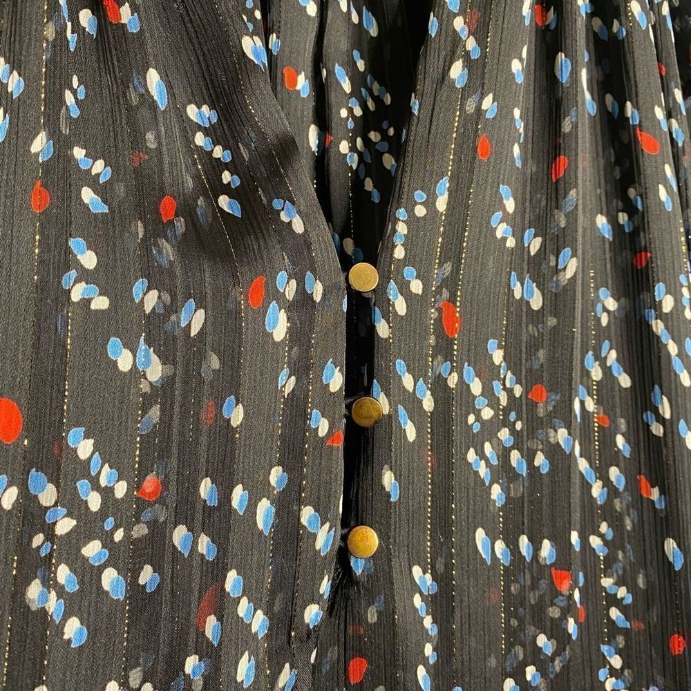 Sabina Musayev Dress Gwen Maxi Flutter Sleeve Black Dotted Maxi Size M - Picture 8 of 13
